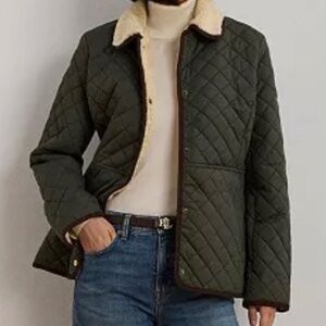 Lauren Ralph Lauren Women's Faux-Sherpa-Collar Quilted Coat, PS
